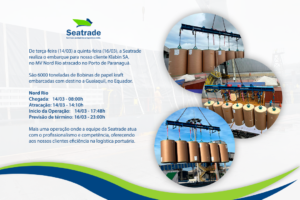 Operação Carregamento de Bobinas de Papel Kraft - MV Nord Rio